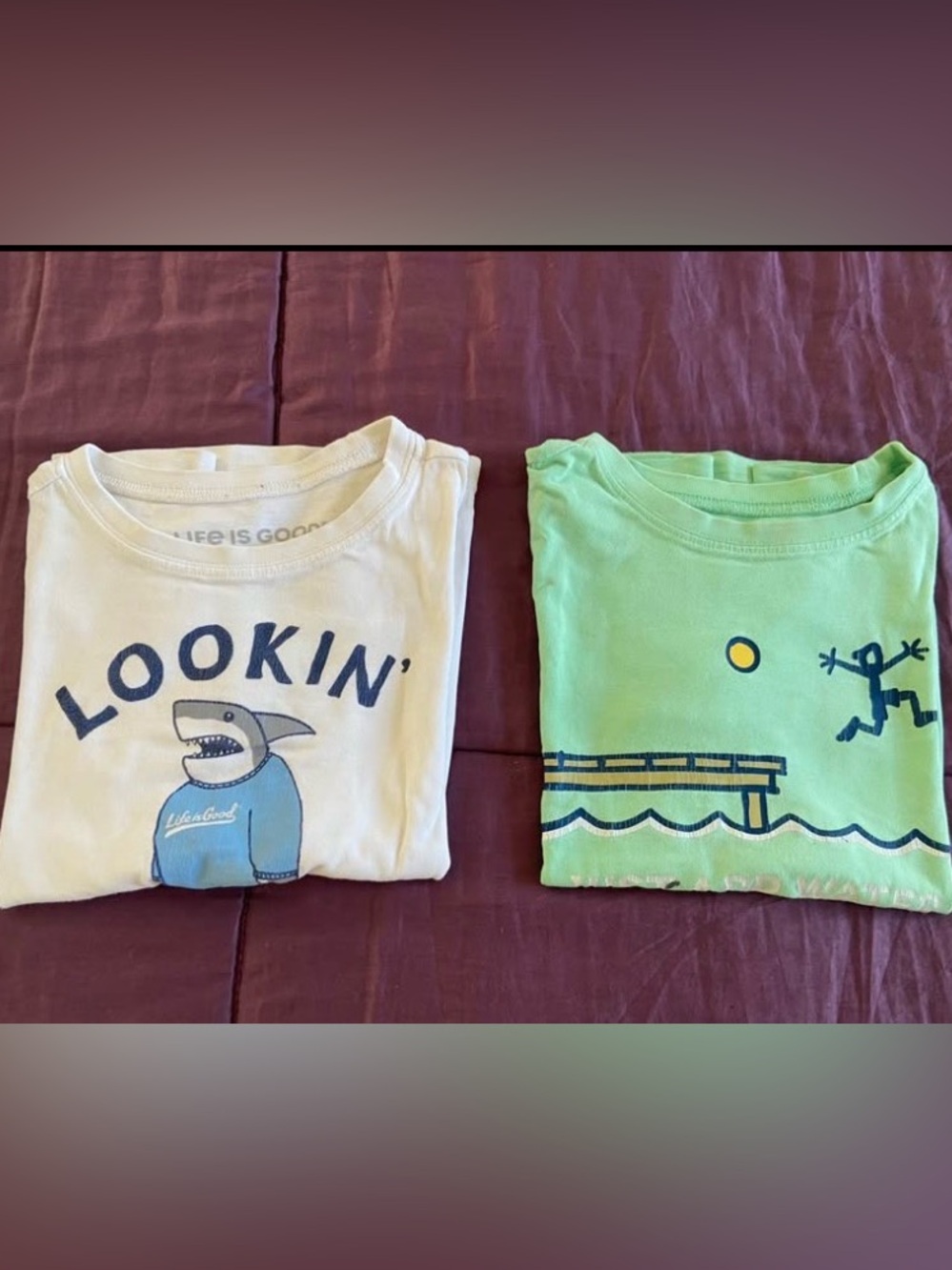 A set of Life Is Good T-Shirts. Kids size Small (6). 100% Cotton